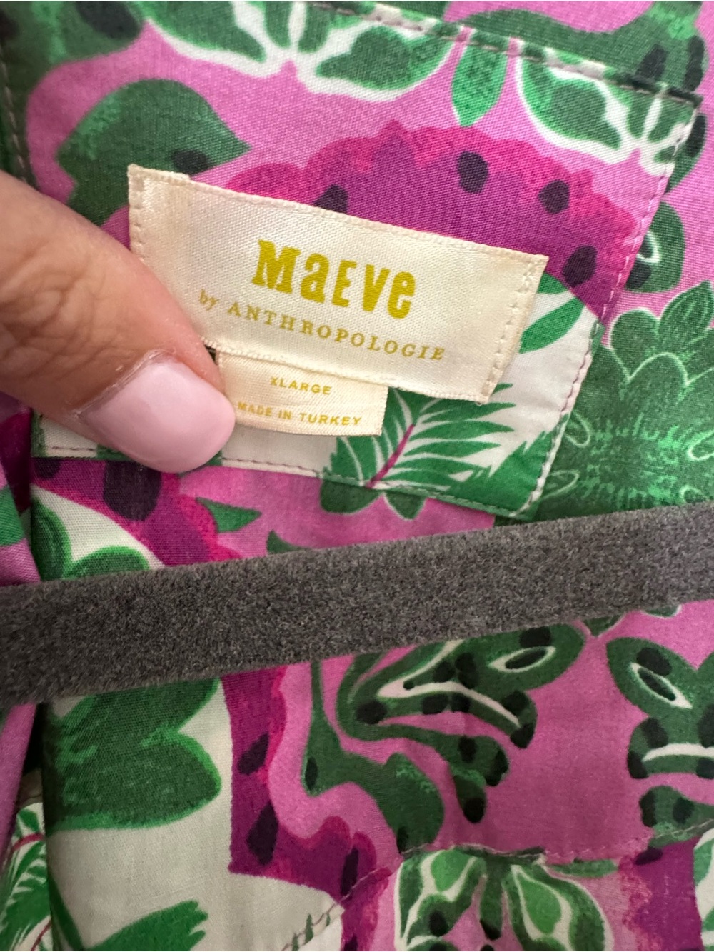Anthropologie Pink & Green Tropical Print Maxi Dress - Picture 5 of 7